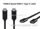 Customized Cell Phone Type C USB Cable White / Black / Colorful 10Gbps 5A 20V