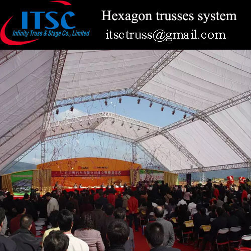 Lighting Truss System Roof Structure Aluminum Hexagonal Truss