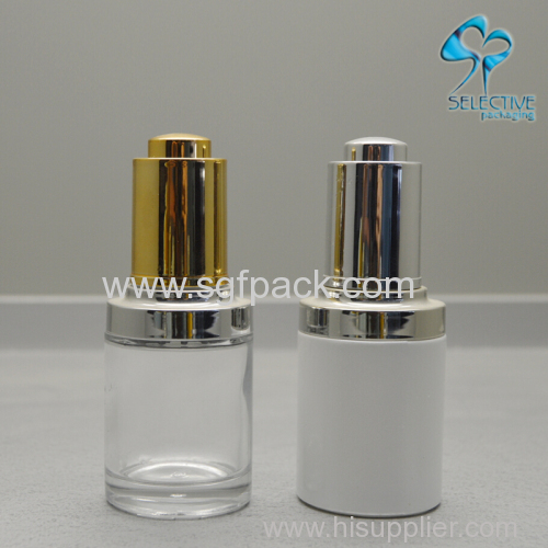 30ml Clear Empty Essential Oil Packaging Cosmetic Glass Serum Dropper PRESS ttle