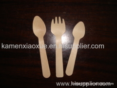 Attractive birch wood cutlery for children