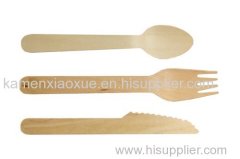 Attractive birch wood cutlery for children