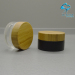 30\50G cosmetic cream screw cap jar with black wood cap black printing