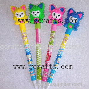 Spiky Rubber Charms Fanny Ball Pens For kids and Promotions