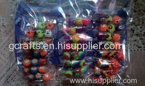 Funny Spiky Rubber Beads for Children's Beading