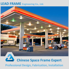 Prefabricated long span steel structure canopy gas filling station