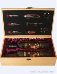 Wooden 2 wine bottle Box with wine tools