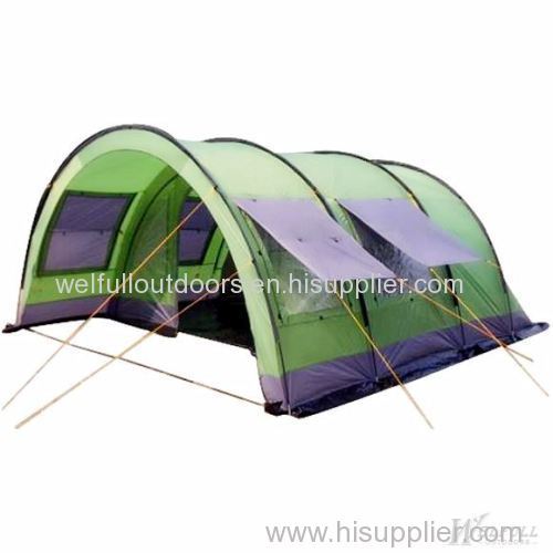 6-Person Family Camping Tent with Anti-Mosquito Windows & Door