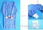 Waterproof Blue Medical Disposable Isolation Gown Breathable 48gsm