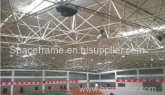 Steel space frame roof of stadium gym