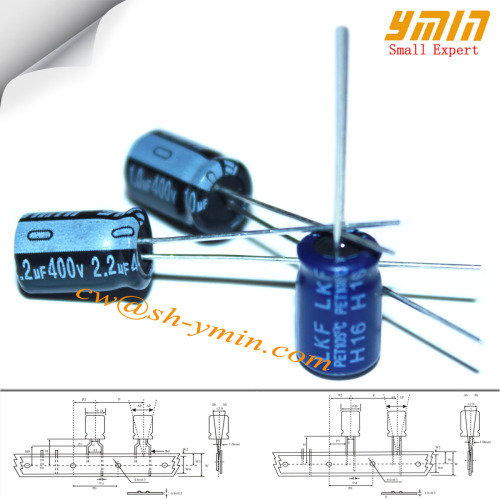 2.2uF 400V 8x7mm LED Lighting Capacitors LK7 Series 105C 5000 ~ 6000 Hours Radial Aluminum Electrolytic Capacitors RoHS