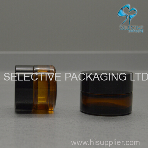 3g mini small size amber glass cosmetic packaging eye cream empty jar glass bottle customized