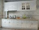 Europe Style Beadboard Kitchen Cabinets / Kitchen Wardrobe Quartz Stone Mesa