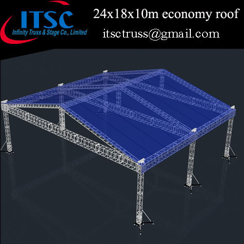 Roofing Truss System with 6 Towers and Blue Cover