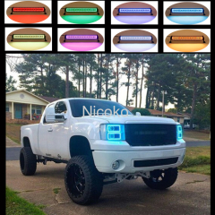 300w 52 Inch Curved Led Bar Off Road Lights Fog Lights Boat Lighting Headlight with RGB Halo remote control