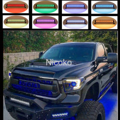 22inch 120w Straight Cree Led Bar Off Road Lights Fog Lights Boat Lighting Headlight with RGB Halo ring wiring harness