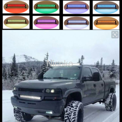 300w 52 Inch White Straight Led Bar Off Road Lights Fog Lights Boat Lighting Headlight with RGB Halo ring wiring harness