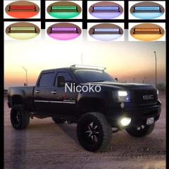 300w 52 Inch Straight Led Bar Off Road Lights Fog Lights Boat Lighting Headlight with RGB Halo ring wiring harness