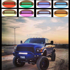 120w 22 Inch Straight Led Bar Off Road Lights Fog Lights Boat Lighting Headlight with RGB Halo ring wiring harness
