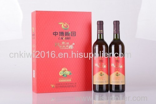 FREE SAMPLE jinzhuxia kiwi fruit wine with red label 750ml 12%ovl with gift packing 2 bottles one bag