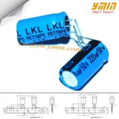 220uF 50V 10x16mm High Temperature Capacitors LKL Series 130C 2000 ~ 5000 Hours Radial Aluminum Electrolytic Capacitors