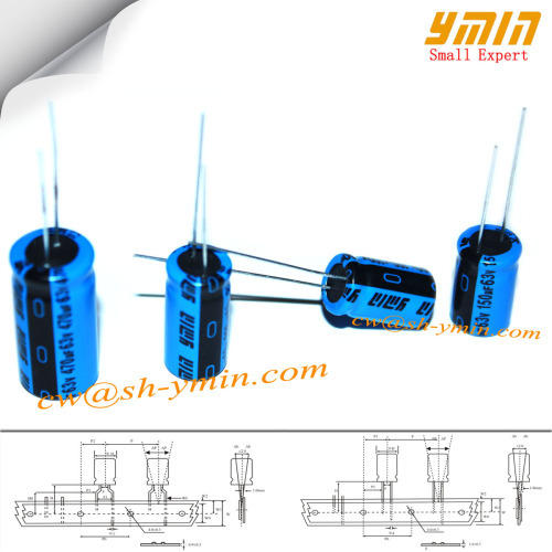 150uF 63V High Ripple Current Capacitors LKL Series 130C 2000 ~ 5000 Hours Radial Aluminum Electrolytic Capacitors RoHs