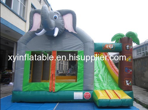 Elephant Combo Inflatable Bounce House