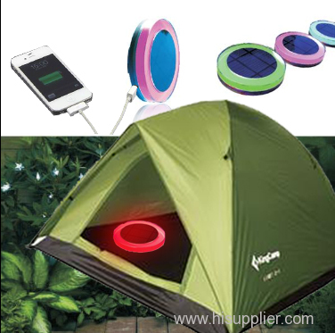 portable solar camping light mobile power bank