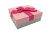 Eco Fancy Gift Cardboard Box Square Pink Ribbon Bowtie With Lids