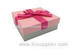 Eco Fancy Gift Cardboard Box Square Pink Ribbon Bowtie With Lids