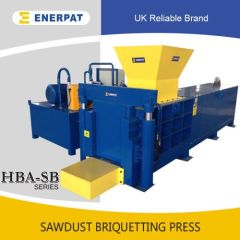 Horizontal sawdust briquetting press