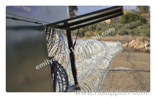 Military rapid deployment riot razor barrier trailer system