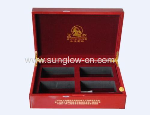 Red Wooden Packing Box With Eva inside