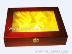 Red Wooden Packing Box With Glass Window