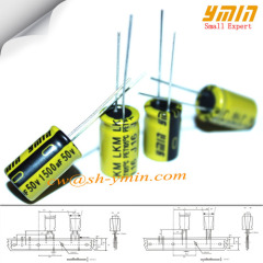 1500uF 50V 16x25mm Capacitors LKM Series 105C 7000 ~ 10000 Hours Radial Aluminum Electrolytic Capacitors RoHS Compliant