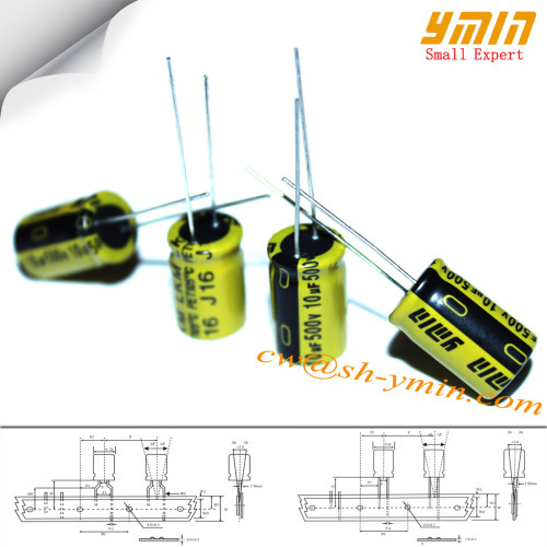 500V 10uF 10x16mm Capacitors LKM Series 105C 7000 ~ 10000 Hours Radial Aluminum Electrolytic Capacitors for LED Power