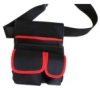 black and red fanny pack