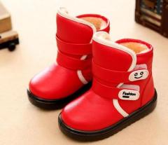 Children PU leather velcro boots