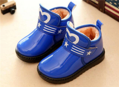 Children velcro flat boots with star and heart