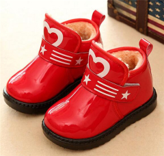 Children velcro flat boots with star and heart