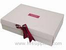 Rectangle Small Cardboard Storage Boxes With Lids Texture Paper Bowknot Design