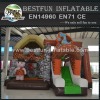 Stone age with dinosaur inflatable jumping castle with slide