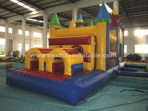 Super Attractive Inflatable bouncy castle with slide