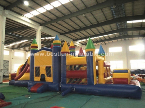 Super Attractive Inflatable bouncy castle with slide