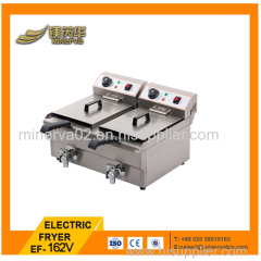 16+16 L Double Tank Electric Deep Fryer with valve potatochips fryer