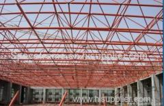 Steel space frame building roof grid structure