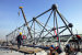 Steel space frame building roof grid structure