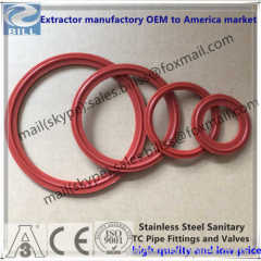 Silicon Gasket Sanitary Grade with red color use for tri clamps