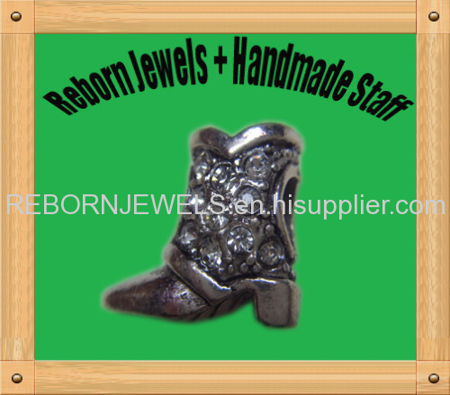 Bling boot large hole bead f european style n all diy jewelry making