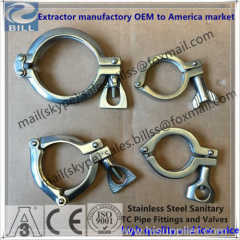 Sanitary Stainless Steel Tri Clamps with double pin nut