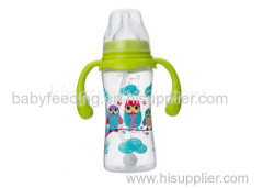 10 Ounce Feeding Baby Plastic Bottles with Automatic Straw and Handle BPA Free